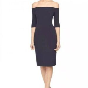 NWT Milly Navy Slim Off Shoulder Cocktail Dress Size 10
